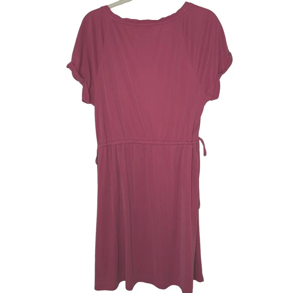 Anthropologie Saturday Sunday Pink Cupro Drawstring Waist Dress in Size Medium‎